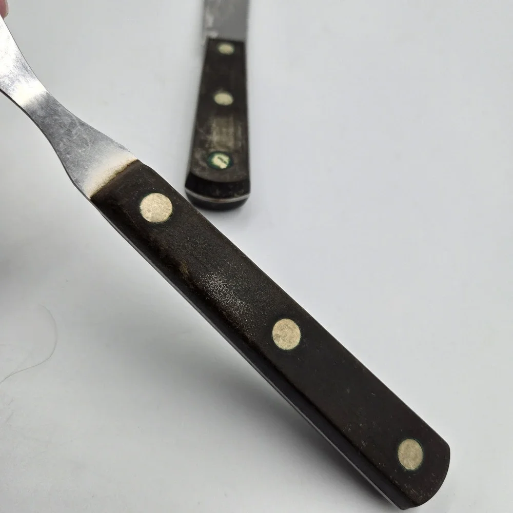 Vintage CUTCO Set 32 & 37 Knife & Carving Fork Classic Brown Wood Handles